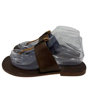 Akis Brown Genuine Leather Thong Sandals 8 Minimalist Classic thumbnail 4