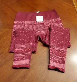 Fabletics Holiday Print Fair Isle Plaid Red Legging Xl Nwt Designer thumbnail 1