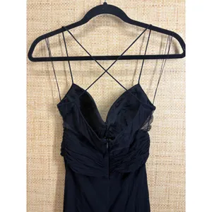 Cache Vintage Black 100% Silk Maxi Gown Mesh Panels Sweetheart Dress Size 4 thumbnail 7