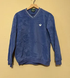 Disney Golf Collection Pullover Women's M Blue Fleece Logo Banded Hem Sweatshirt thumbnail 1