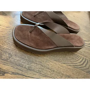 Reformation Eden Platform Flip Flop Espresso Brown Leather Suede Sz 9 NEW $228 thumbnail 6