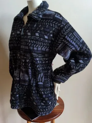VTG USA Columbia Jacket Womens Sz MED Fleece Abstract Aztec Southwest Full Zip thumbnail 4