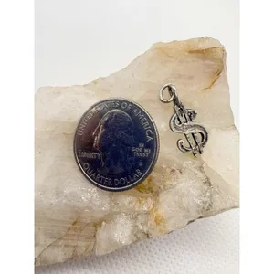 Vintage Sterling Silver Dollar Sign Charm 925 Money Symbol‎ Pendant Y2K Business thumbnail 4