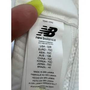 New Balance Breakthrough High Impact Sports Bra White 32B NWOT NB DRY Running thumbnail 4