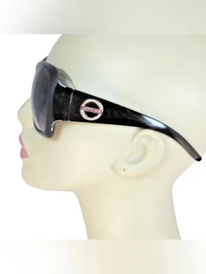 GUESS shinny Black Plastic Sunglasses 20-Rhinestone Gold Logo GO00069-01B NEW thumbnail 2