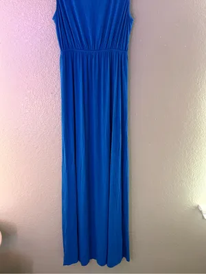 NEW White Mark Royal Blue Crochet Maxi Dress M Boho Stretchy Summer Sleeveless thumbnail 3