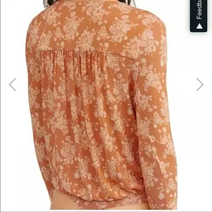 Intimately Free People Brown Floral Bodysuit Women Size‎ S thumbnail 3