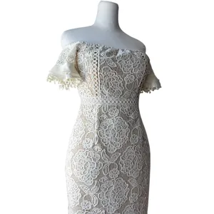 Twosisters the Label Erica White Lace Off the Shoulder Mermaid Midi Dress thumbnail 9