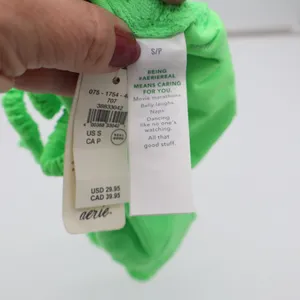 Aerie Bikini Bottom Womens S Cheekiest Neon Green Floral Lace Scrunchie Tie NEW thumbnail 2