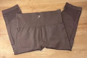 Gymshark Energy+ Seamless Cropped Leggings Size Small Adjustable- Brown thumbnail 4