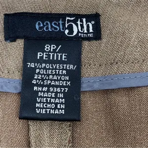 East 5th Petite‎ Cuffed Wide Leg Dress Pants Trousers Taupe Brown 8P thumbnail 9