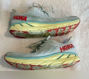 Hoka Clifton 7 Blue Yellow Sneakers - Size Women’s 9.5 thumbnail 2