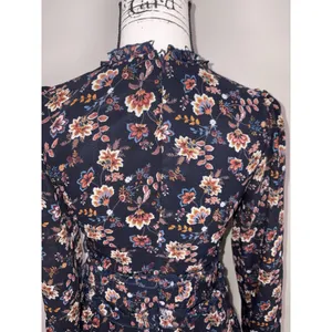 Mi Ami Black Floral Long Sleeve Ruffle Mini Dress Womens Size Medium thumbnail 5