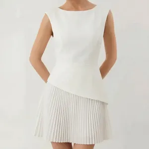 NWT Cider Pink Boat Neck Pleated A-Line Mini Dress Size S US 4 Coquette Ballet thumbnail 6