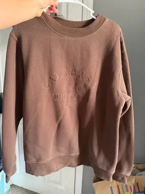 White Fox Crewneck Boutique Sweatshirt Brown thumbnail 1