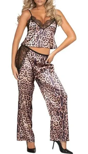 Seven till Midnight Leopard Print Cami &‎ Pant Sleep Set Size 1X/2X (Z93) thumbnail 1