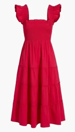 Hill House The Ellie Maxi Nap Dress Smocked Midi Dress with Ruffled Straps, S thumbnail 1