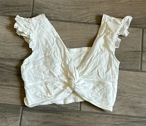 Knot front smock back cropped top White Size M thumbnail 1