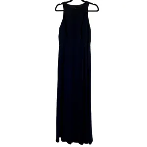 NWT Dessy Collection Diamond Cutout Back Trumpet‎ Gown Slit in Midnight Navy thumbnail 4