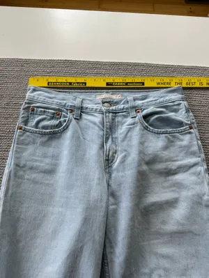 Levi's Low Pro Straight Light Wash Denim Jeans Distressed Knee Rips Size 28 thumbnail 9