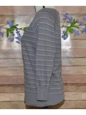 Standard James Perse Sweatshirt Size 1 S Gray Stripe Supima Cotton Made USA thumbnail 5