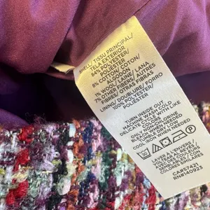 Loft Multi Color Tweed Plaid Mini Skirt Gold Button Front Size 10 Purple Red thumbnail 6