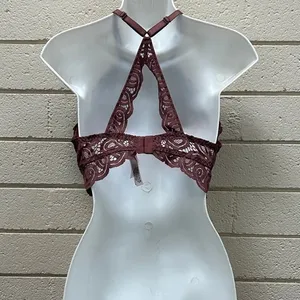 PINK Victoria’s Secret lace halter padded push-up bralette size M thumbnail 5