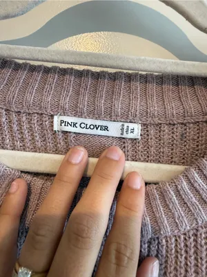 Pink Clover Mauve Crewneck Ribbed Knit Sweater thumbnail 2