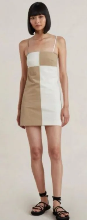 BEC & BRIDGE‎ Artie Mini Dress Tan/White Size 8 thumbnail 1