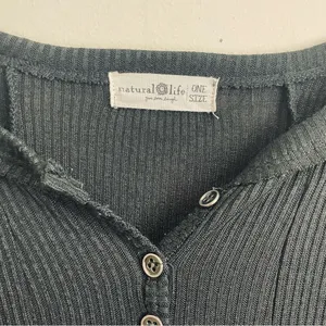 Natural Life Oversized Tunic Dress One Size Long Sleeve Button Front thumbnail 9