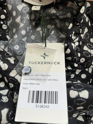 Tuckernuck Black Geo Tate Long Sleeve Dress Size Large thumbnail 5