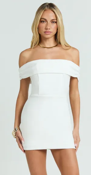 New Showpo Liliana Mini Dress Off Shoulder Bodycon Dress Size 6 MSRP $79 thumbnail 1