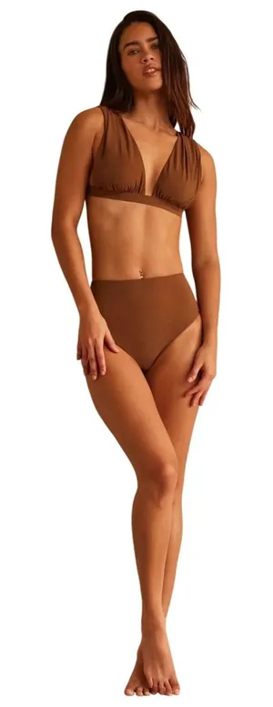 Bumpsuit The‎ Eddie swim top chestnut maternity swim top bathing suit XL brown thumbnail 1
