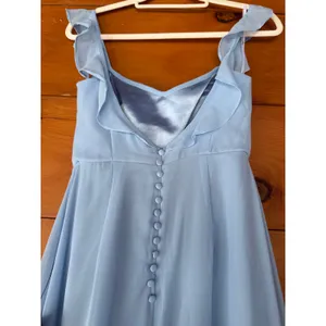 NWT Lulus Dreamy Admiration Light Blue Ruffled Maxi Dress Bridesmaid Formal XS thumbnail 8