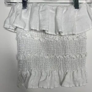 Reformation Millet Tube Top White Womens Small Linen thumbnail 9