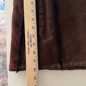 Vtg 1970s Penny Lane Suede Shearling Coat Boho Sherpa Trim Rancher Jacket M/L thumbnail 7