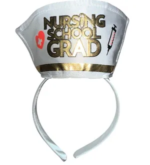 Med School Grad Stethoscope Nurse Hat White Nursing College Graduation Headband thumbnail 4