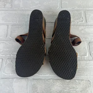 Teva Sandals Ysidro Slides Womens 8 Brown Slip On Wedge Cork Heel Casual 1015118 thumbnail 10