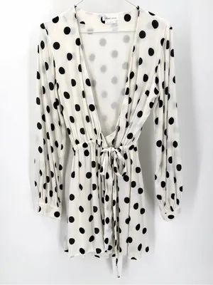 Lovers + Friends Maggie Wrap Dress Polka Dot White size XXS thumbnail 4