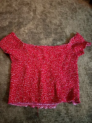 Garage Red Off-The-Shoulder Top thumbnail 2