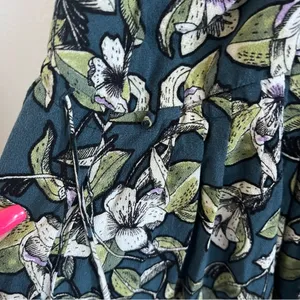 Free People Floral Green Mini Dress Tunic Top XS thumbnail 7