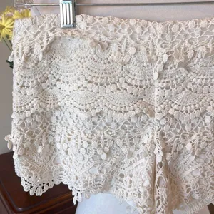 Love, Fire Feminine Crochet Lace Tiered Cream Shorts thumbnail 2