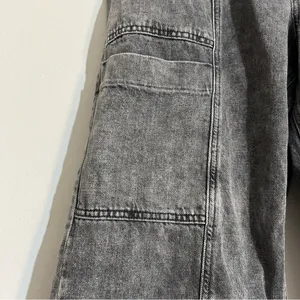 Gap High Rise Wide Leg Cargo Jeans Utility Black Wash Size XL thumbnail 3