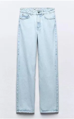 Zara High Waist Long Length Regular Leg Jeans thumbnail 3