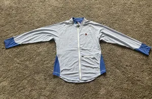 Footjoy Lightweight Periwinkle Striped Full Zip Jacket Womens Size L Golf NWT thumbnail 1