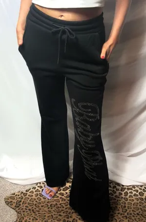 Baby Phat Y2K Black Velour Tracksuit pants thumbnail 1