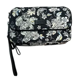 Vera Bradley RFID Zip Around Wallet Black Floral Women Size 6.5 x 4 thumbnail 1