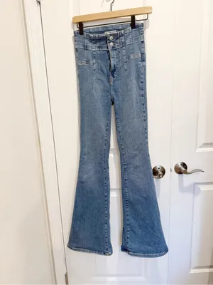 FREE PEOPLE WE THE FREE Jayde Flare Jeans High Waist size 26 thumbnail 4