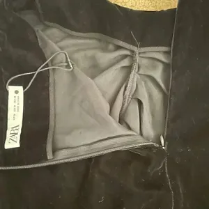 NWT Zara Women Black Fringed Velvet High Waist Ruched Front Detail Mini S #1140 thumbnail 10