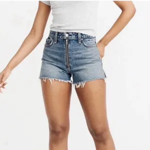 NWT Abercrombie & Fitch Annie High Rise Short 100%cotton 29/8Zipper Cut Off Blue thumbnail 1